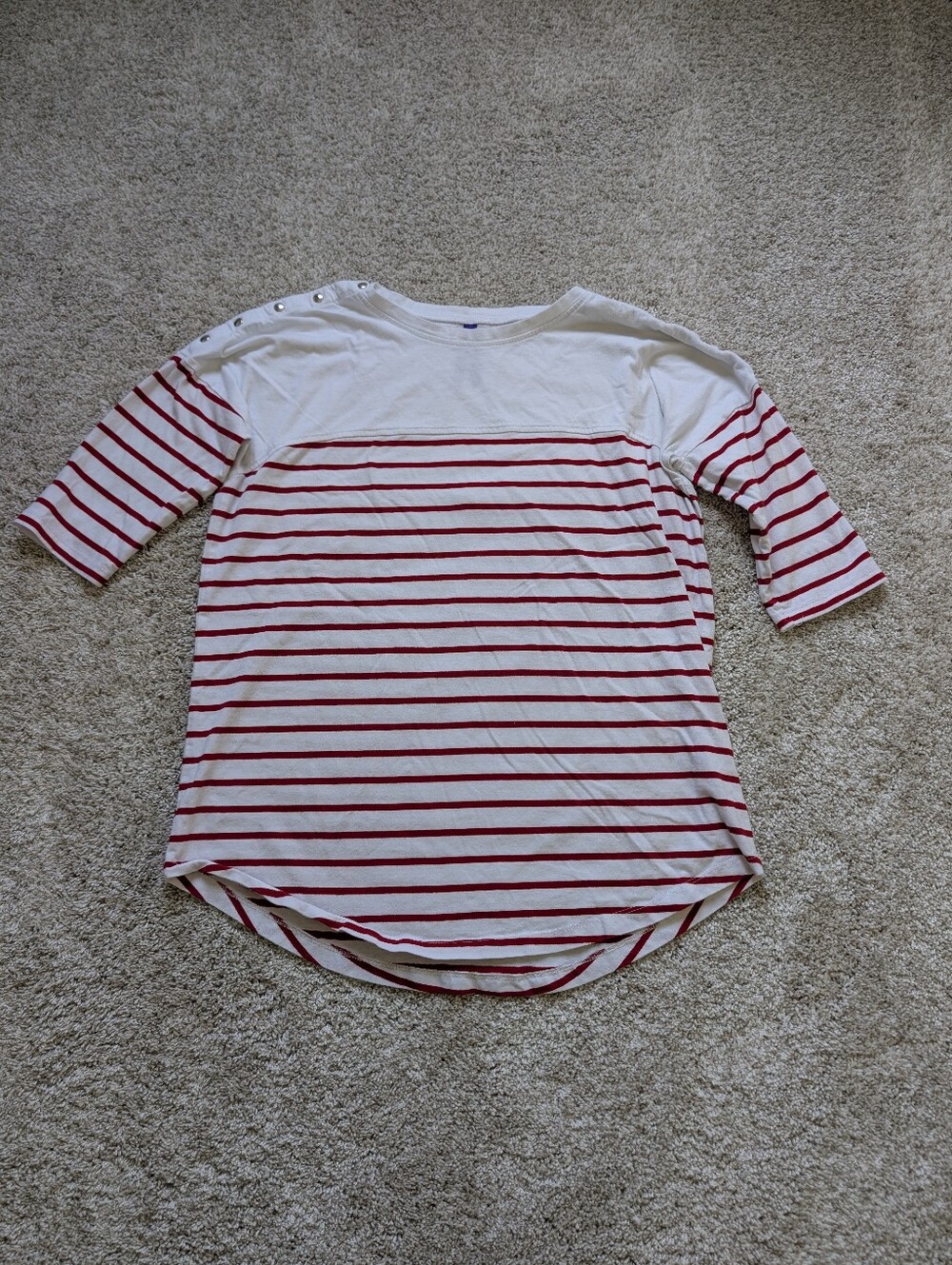 Seraphine White and Red Stripe Nursing Maternity Top - Size 10 - Picture 1 of 3